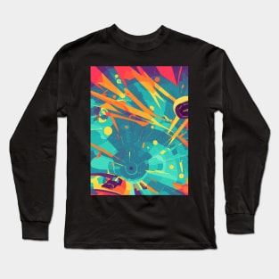 Colorful space retro abstract pattern Long Sleeve T-Shirt